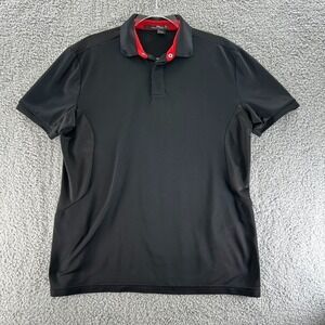 RLX Ralph Lauren Polo Shirt  Women Large Black Snap Button Comfort